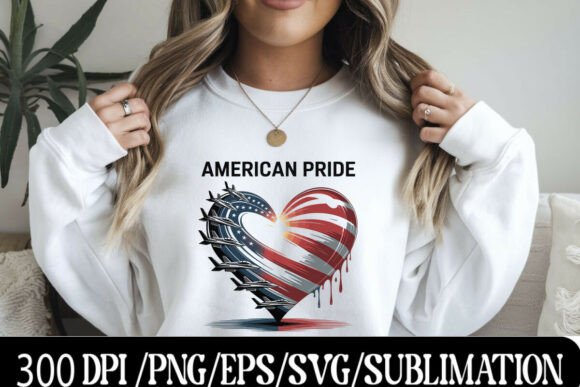 American Flag Heart with Fighter Jets: Bold Visual Identity