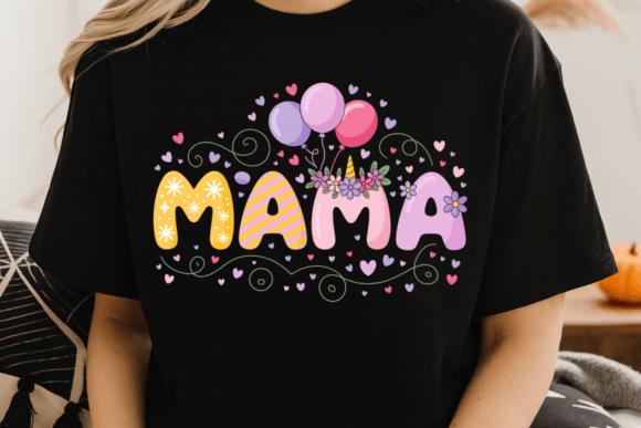 Celebrate Mom with Pastel Floral Mama Unicorn PNG