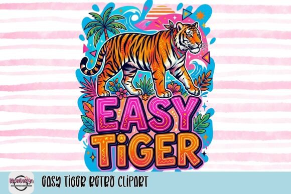 Easy Tiger Retro Clipart: A Roar of Vintage Charm