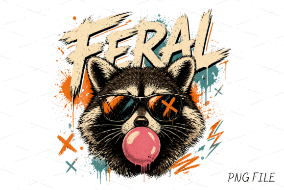 Funny Feral Raccoon Sunglasses PNG: Edgy Urban Style