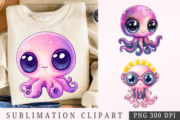 Kawaii Cute Baby Octopus PNG: Elevate Your Designs with Adorable Charm