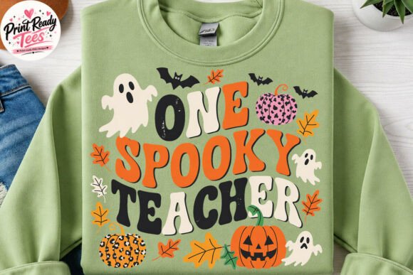 One Spooky Teacher PNG, Fall Teacher PNG: Seasonal Design Charm