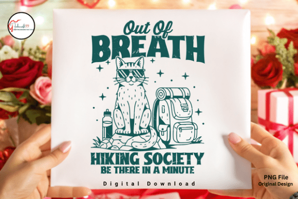 Out of Breath Hiking Society Camping Cat: A Hilarious Design for Outdoor Enthusiasts