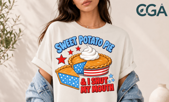 Sweet Potato Pie and I Shut My Mouth PNG: A Patriotic Slice of Design Fun