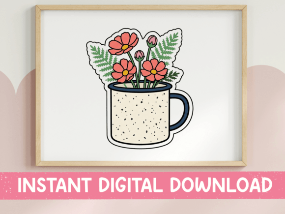 Wildflower Charm: The Flowers in Speckled Camp Mug Sticker